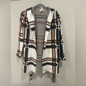 { christian siriano } plaid hooded cardigan